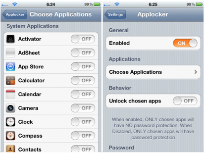 Applocker, imposta il blocco con codice per le tue applicazioni – Cydia