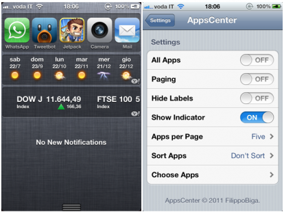 AppsCenter, accedi alle tue applicazioni dal Centro Notifiche – Cydia