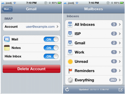 HideInbox, nascondi determinati account dalla Inbox cumulativa – Cydia