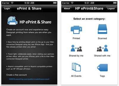 HP ePrint & Share: l’applicazione ufficiale Hewlett Packard che consente di stampare da iDevices con le stampanti HP Designjet Web-connected!