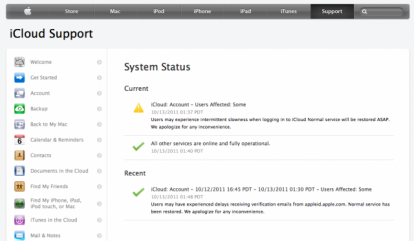 iCloud, Apple conferma alcuni problemi di connessione