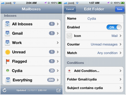 SmartFolders for Mail, un tweak per organizzare le tue mail – Cydia