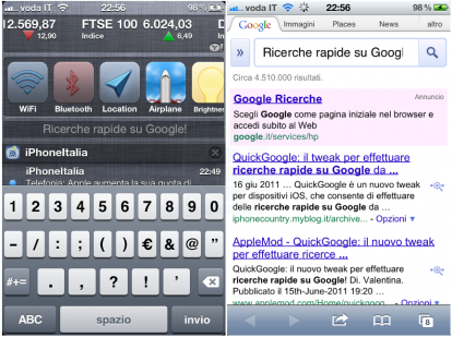 StatusGoogle: cerchi qualcosa su Google? Fallo dal Centro Notifiche! – Cydia