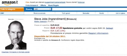 La biografia di Steve Jobs pre-ordinabile in versione cartacea su Amazon.it