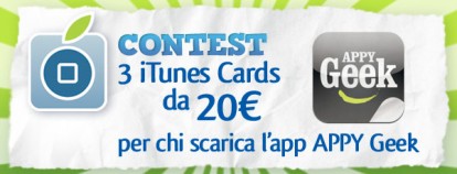CONTEST: scarica l’applicazione gratuita APPY Geek e vinci 3 iTunes Card da 20€! [VINCITORI]