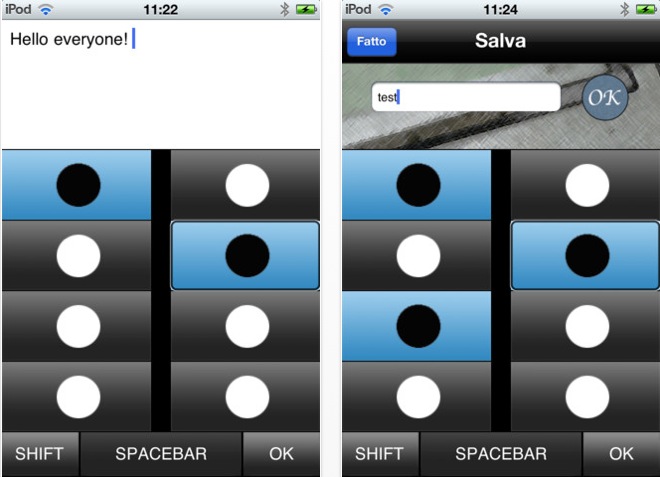 Braille Input System Braille Input Editor, un editor di testo per i non vedenti