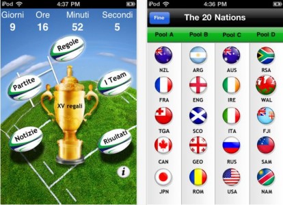Segui la Coppa del Mondo di rugby con Coppa del Mondo di rugby 2011 per iPhone