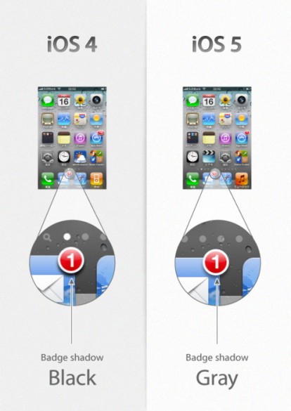 Le impercettibili differenze grafiche tra iOS 4 e iOS 5