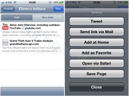 ActionList, un nuovo tweak che aggiunge funzioni esclusive all’Elenco Lettura – Anteprima Cydia