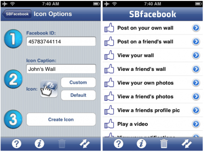 SBFacebook, crea collegamenti all’applicazione Facebook nella Home – Cydia