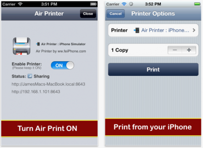 Air Printer: una nuova applicazione per stampare da iPhone
