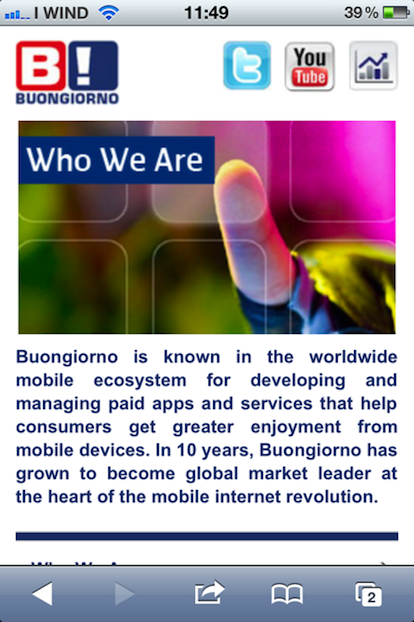 Arriva su iPhone il rinnovato sito corporate di Buongiorno.com