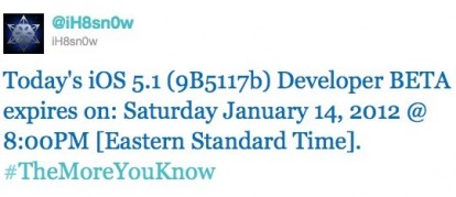 La beta di iOS 5.1 scade il 14 gennaio