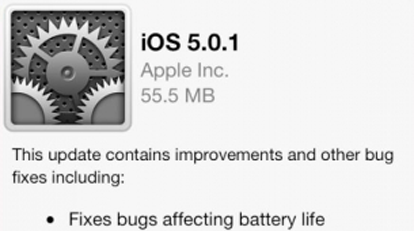 iOS 5.0.1: consumo della batteria invariato e scoperti nuovi bug