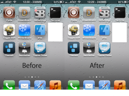 No Icon Shadows, via l’effetto ombra dalle icone della Home – Cydia