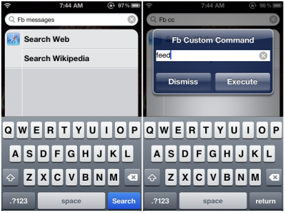 Spotfb, aggiungi i comandi personalizzati per Facebook in Spotlight – Cydia