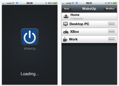 WakeUp: l’utility che consente di accendere, mettere in stop e spegnere un computer collegato in rete o ad internet da iPhone