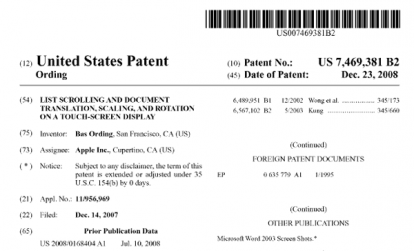 Apple ha concesso la licenza del brevetto sullo scrolling a Nokia e IBM