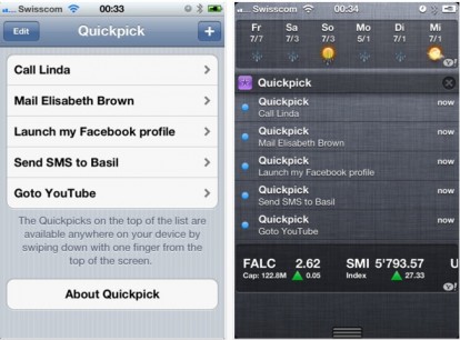 QuickPick: avvia una chiamata, invia un SMS e lancia le app direttamente dal Centro Notifiche