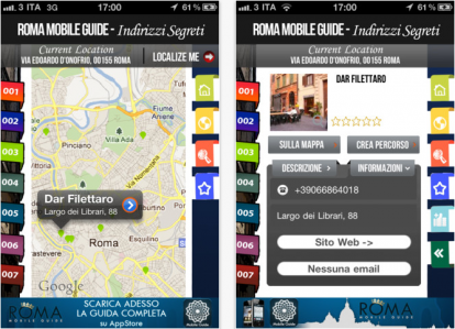 Roma Mobile Guide, indirizzi di negozi meno conosciuti