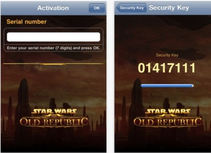 “Star Wars: The Old Republic Mobile Security Key”