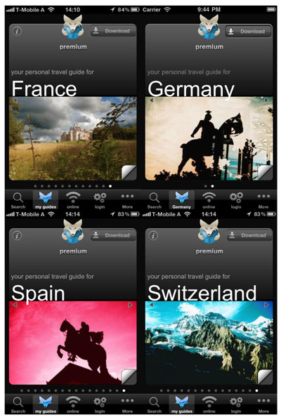 Disponibili su App Store altre 4 guide Tripwolf: Francia, Germania, Spagna e Svizzera!