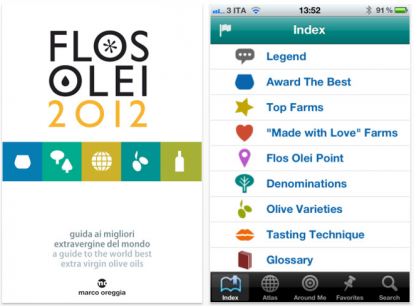 Flos Olei 2012 World, i migliori extravergine sul tuo iPhone