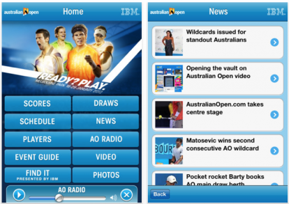 Australian Open Tennis Championships 2012, l’app ufficiale per seguire il torneo tennistico da iPhone