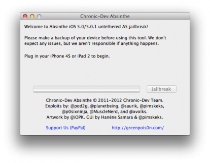 Rilasciato “Absinthe”, il jailbreak untethered dell’iPhone 4S è ora disponibile per tutti! [AGGIORNATO]