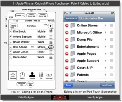 Apple ottiene un brevetto relativo alla modifica di elenchi presente su iOS