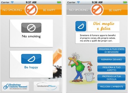 No smoking be hAPPy, l’app ufficiale della Fondazione Veronesi per aiutare a smettere di fumare