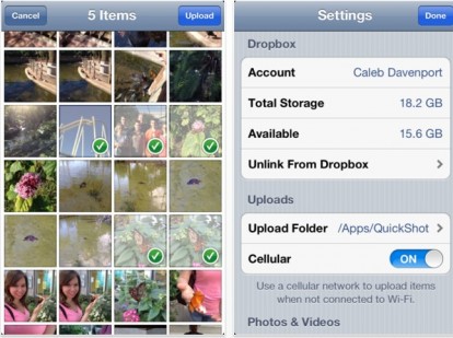 QuickShot with DropBox: l’app per condividere velocemente le tue foto su Dropbox