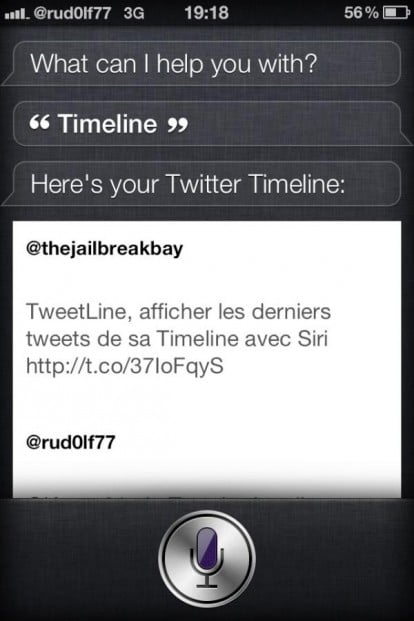 TweetLine, un tweak per far leggere a Siri gli ultimi cinque tweet – Cydia