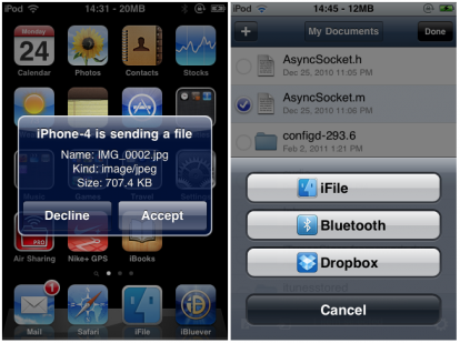 AirBlue Sharing la prima alternativa a Celeste per il trasferimento dati via Bluetooth – Cydia