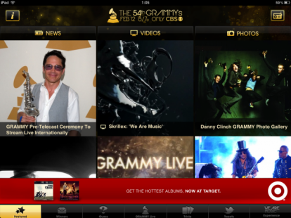 L’applicazione Grammy Live offre tre giorni di diretta gratuita dalle sale di premiazione