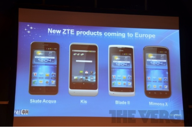 ZTE presenta molti smartphone con Android e Windows Phone [MWC 2012]