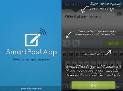 SmartpostApp, l’applicazione per postare commenti sui social network in assenza di connessione