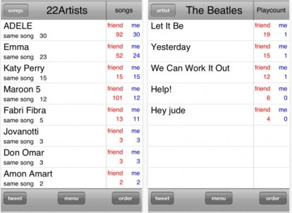 Search the same songs for each iPod: l’app gratuita per confrontare la tua musica con quell dei tuoi amici