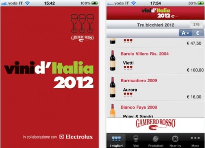 Vini d’Italia 2012 del Gambero Rosso, tutti i migliori vini italiani a portata di dito
