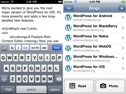 WordPress per iOS: disponibile importante aggiornamento su App Store