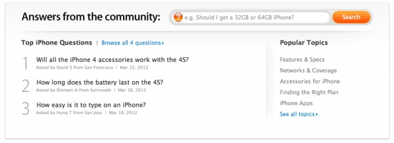 Apple aggiunge la sezione “Answers from the community” alle pagine dell’Apple Store