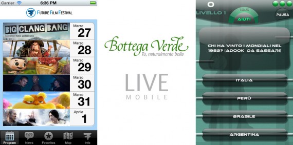 iPhoneItalia Quick Review: FFF 2012, Bottega Verde Live e Chi Vuol Essere Sportivo 2