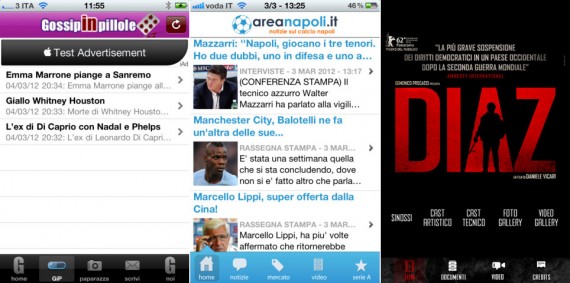 iPhoneItalia Quick Review: GossipInPillole, AreaNapoli.it e Diaz