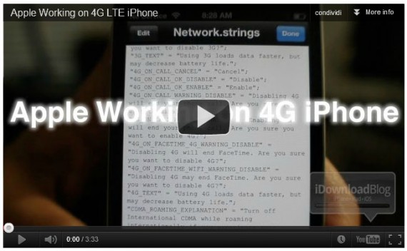 Il codice di iOS 5.1 mostra alcuni indizi riguardanti chiamate vocali e conversazioni FaceTime via LTE. Indizi del prossimo rilascio di un iPhone LTE?