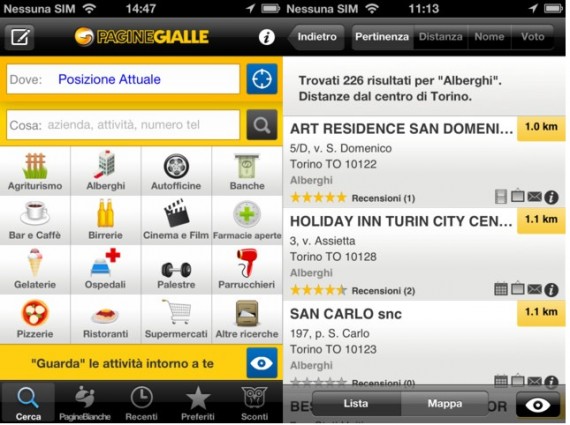 PagineGialle Mobile per iOS: da oggi è online la versione 3.2