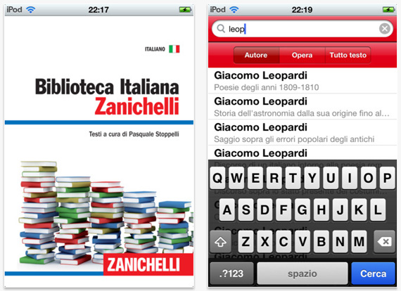 Biz – Biblioteca italiana dei libri: splendida app culturale della Zanichelli