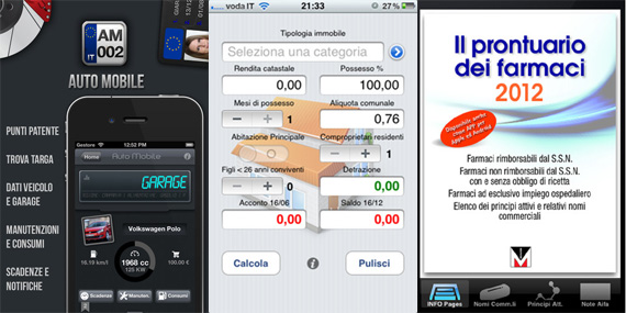 iPhoneItalia Quick Review: Auto Mobile FREE, DSCalcolo IMU e Prontuario SSN