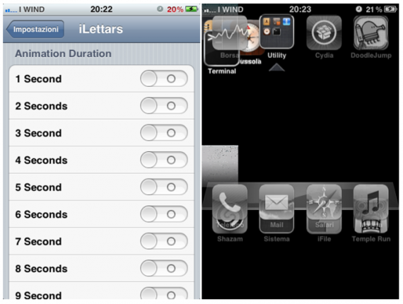 Personalizziamo la durata delle animazioni di iOS con iLettars – Cydia