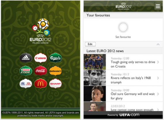 EURO 2012: l’app ufficiale sbarca su App Store