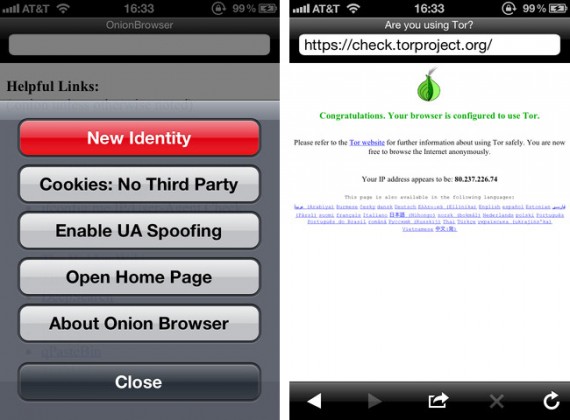Onion Browser, il software per la navigazione anonima in iOS